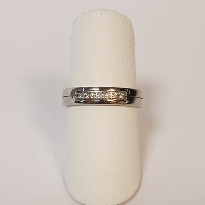 Trouwring - dames - Aller Spanninga - 118-4 - palladium - diamant 0.07 - Gewicht 2.7 gram- Maat 16.5- van €1012,= voor € 695,=