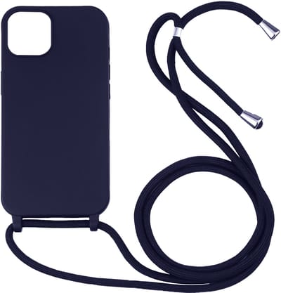 Hoesje geschikt voor iPhone 16e - Backcover - Koord - Softcase - Flexibel - TPU - Paars