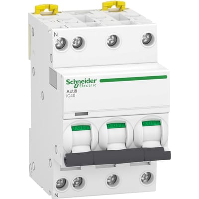 Schneider Acti9 Ic40 3P+N 6A C-Curve Mcb - A9P52706