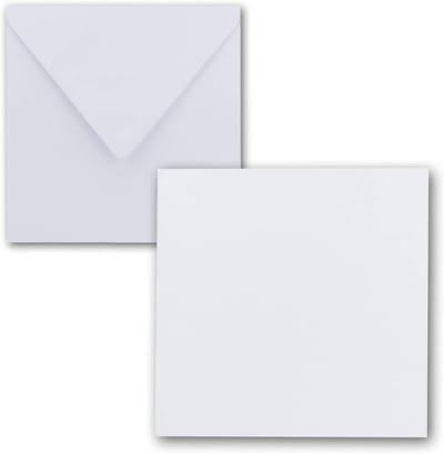 Witte Vierkante Kaarten 15x15 cm met Enveloppen - 50 Stuks - Blank voor Groeten en Uitnodigingen