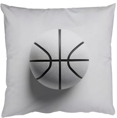 Sierkussens - Kussentjes Woonkamer - 50x50 cm - Basketbal - Wit - Schaduw - Lijnen