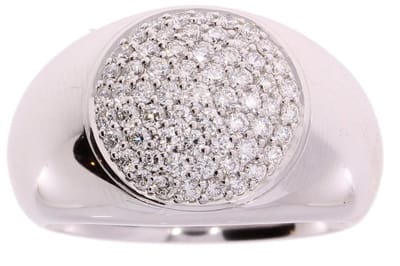 Damesring - witgoud - 14 karaat - diamant 0.73 crt totaal - Gewicht 6.00 gram - Maat 55/17.5 - - LeChic - Model RB830R73-uitverkoop Juwelier Verlinden St. Hubert – van €2925,= voor €1395,=