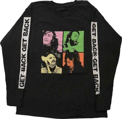 The Beatles Longsleeve shirt -S- Get Back Studio Shots Zwart