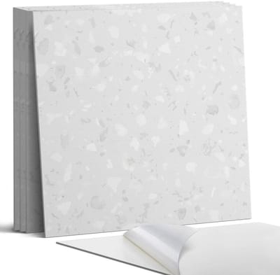 Coloray Wandpanelen Zelfklevend - Abstract terrazzo-patroon Zelfklevende Wandpanelen - 50 cm x 50 cm - Grijs Wandpaneel PVC - 4 stuks - Texturen Wandpanelen Zelfklevend - Wandbord Keuken - Wandpaneel Badkamer