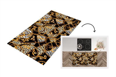 Keukenloper - Loper keuken - Ketting - Goud - Panter - Zebra - 120x60 cm - Keukenloper vinyl