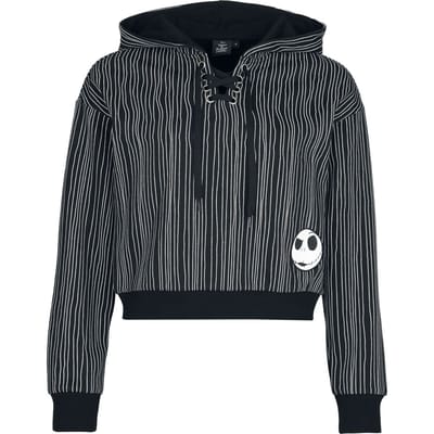 The Nightmare Before Christmas - Disney Trui met capuchon - Pinstripe Jack - S tot XXL - voor Vrouwen - zwart