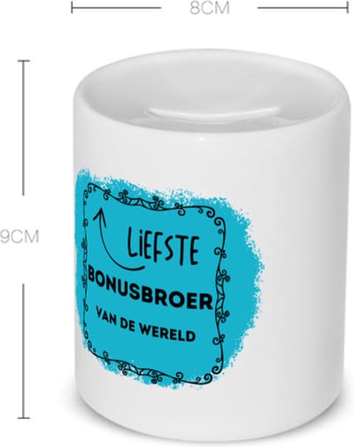 Akyol - liefste bonusbroer van de wereld Spaarpot - Broer - de liefste bonusbroer - verjaardag - cadeautje voor broer - broer artikelen - kado - geschenk - 350 ML inhoud