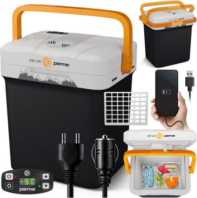 PEME Essential - Elektrische Koelbox - Thermo-elektrisch - 22.9L - 12V Autolader - 220/230V Stopcontact - Koelt en verwarmd Frigobox - Adventure Orange