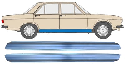 Reparatie dorpel voor Audi 100 C1 1968-1976 / Links = Rechts (symmetrisch) / Set