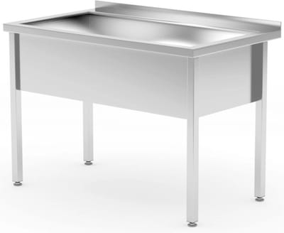 HENDI Enkele spoeltafel – gelast – diepte 700 mm – wasbak 300 mm – roestvast staal – verstelbare poten
