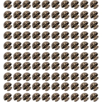 100 Sets Paddenstoelnieten Ronde Kop 10mm Galvaniseren Halve Cirkel Legering Ronde Kop Nieten voor Punk antiek messing kleur
