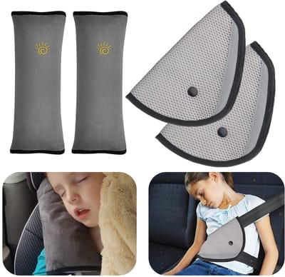 Dailygoods- Veiligheidsgordelbeschermer 2 stuks - Autogordelkussen - Gordelclip - Riemversteller - Zacht materiaal - Kinderveiligheid - Gordelkussen