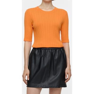 Closed Crew Neck Half Sleeve Pumpkin Orange Maat: S | Longsleeves Outlet | Dames | Oranje