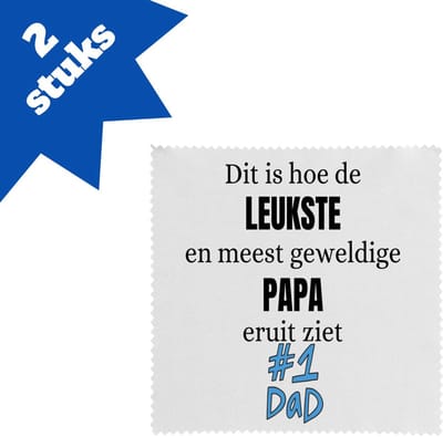 Akyol - dit is hoe de leukste en meest geweldige papa eruit ziet brillendoekjes - Vader - papa - vaderdag - cadeau - verjaardag - opa - 17,8 bij 17,8 cm - 2 stuks
