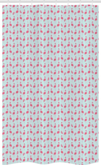 ABAKUHAUS Kunstwerk Douchgordijn – Flamingo & Bladeren – 120x180 cm – 12 Haken