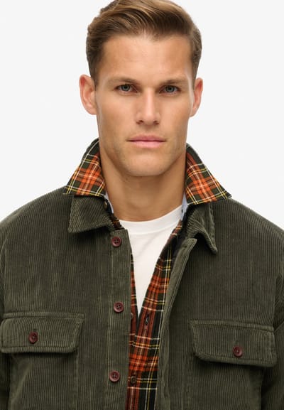 Superdry SURPLUS CORD QUILT OVERSHIRT Heren Trui - Maat S