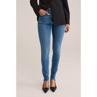WE Fashion 5-pocket Mid Waist Dark Blue Taglia: W26L30 | Pantaloni skinny Outlet | Donna | Blu