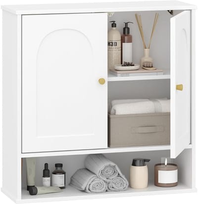 HEZIVO® WC Kastje Muur - Voor Toilet en Badkamer - Wandkast - Opbergkast - Wit