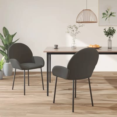 vidaXL - Eetkamerstoelen - 2 - st - fluweel - donkergrijs