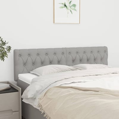vidaXL - Hoofdborden - 144x7x78/88 - cm - stof - lichtgrijs