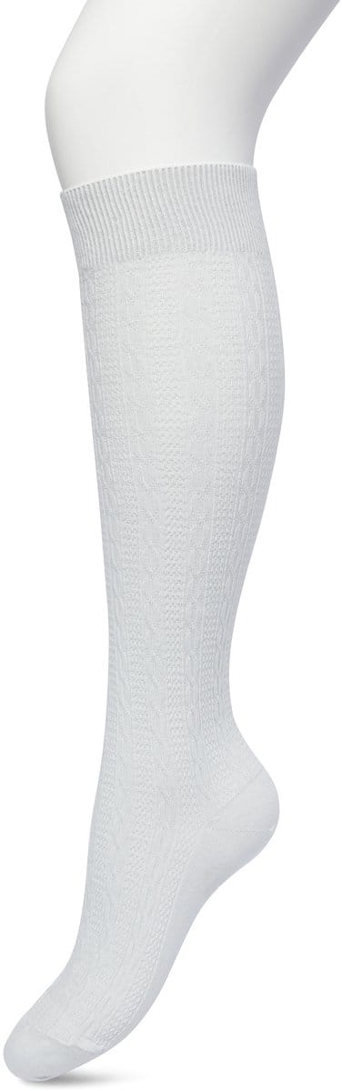 Bonnie Doon Bio Kabel Kniekousen Dames Licht Grijs maat 36/42 - Klassiek Kabel patroon - Biologisch Katoen - Uitstekend comfort - Classic Cable Knee High - OEKO-TEX - Gladde Naden - Duurzaam Huidvriendelijk Bio Katoen - Light Grey - BP211507.265