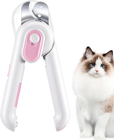 Générique Nagelknipper voor katten, snijgereedschap met ledlicht, nagelknipper voor katten, voor thuis, badkamer, dagelijkse verzorging, salon voor huisdieren, reizen en douchen(Roze)