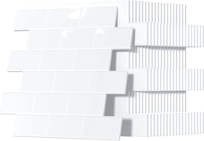 Upgrade 20 Stuks Dikke 3D Tegelstickers voor Badkamer en Keuken - Zelfklevende Vinyl Tegels, PVC Subway Tegels en Decoratieve Tegel Film in Wit