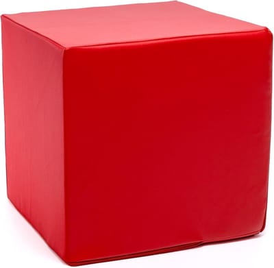 Voetenbank - Hocker Kruk - Comfortabel Zitten - Afneembare Hoes - 40x40x40 cm - Rood