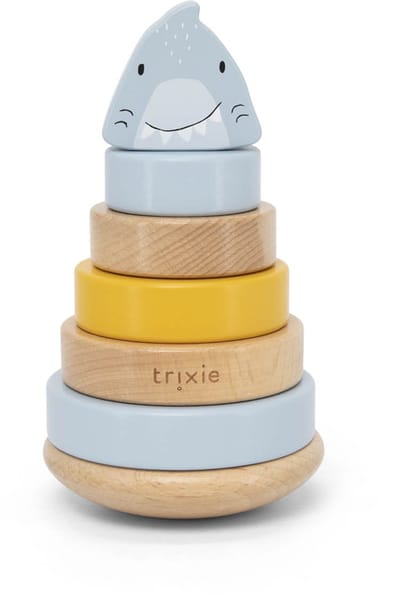 Trixie Houten Stapeltoren - Mr. Shark - Houten stacking toy - Educatief speelgoed - Voor Jongens & Meisjes - haai