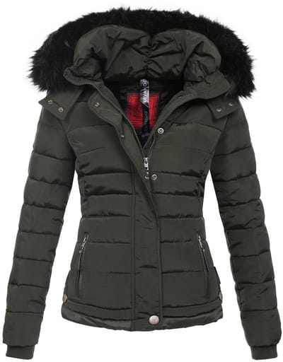 Navahoo Dames Winterjas Chloe – Getailleerd Met Afneembare Capuchon & Elegant Bont