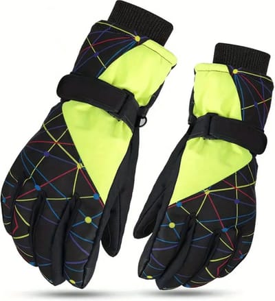 Bovista Skihandschoenen - Handschoenen Winter - Handschoenen Kinderen - Winddicht - Waterdicht - Fluoriserend Groen