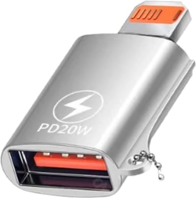 NÖRDIC OTG-LGNG1 USB-A Vrouwelijk naar Lightning Mannelijk Adapter - USB 3.1 OTG - Zilver
