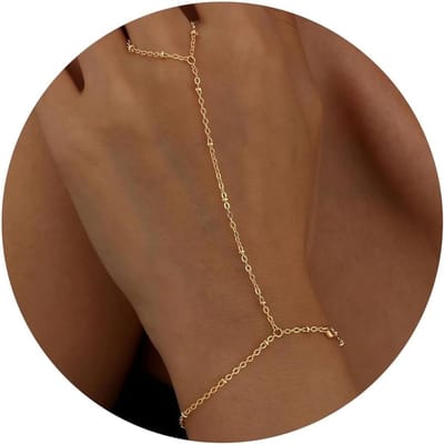 Allecta - Vergulde en zilveren damesarmband met ring enkelbandje - elegant lichaamssieraad - verstelbaar - waterdicht - cadeau-idee