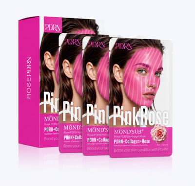 MÔND'SUB - Rozen PDRN Collageen Gezichtsmasker – Hydrogel Masker voor Glow, Hydratatie & Stralende Huid – Korean Skincare – 3 Stuks