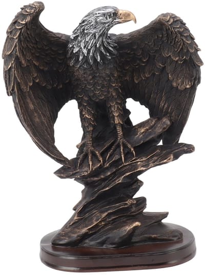 Dailygoods- Standbeeld Hars - Arend Beeldje - Decoratieve Sculptuur - Vintage Beeld - 15x10x24,5 cm - Voor Woonkamer/Slaapkamer