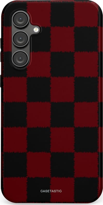 Casetastic hoesje geschikt voor Samsung Galaxy S23 FE - Dubbellaagse bescherming - De Houthakker - Fashion Case - Zwart Bordeaux