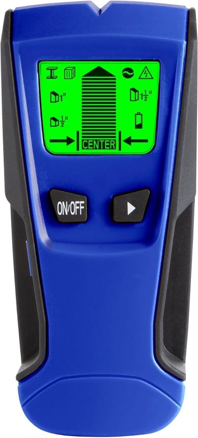 Velleman digitale leidingzoeker, automatische kalibratiefunctie, detecteert tot 51 mm, metaal/hout/kabels, inclusief 9V-batterij
