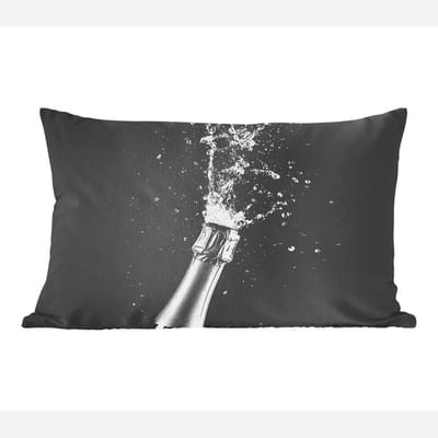 Sierkussens - Kussentjes Woonkamer - 60x40 cm - Champagne - Zwart - Spetters - Popping