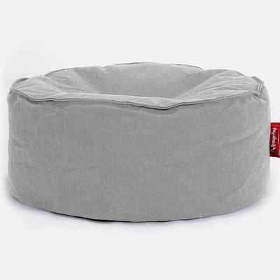 Ronde Poef Stoere Denim - Zacht & Stevig Voetenbankje of Bijzettafel