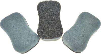 Rojafit Massagespons - Exclusief -Voordeelset 3 Stuks - Blauw/Zwart - Afmeting: 15 cm x 9 cm x 4.5 cm.