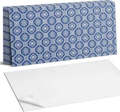 Coloray Plaktegels - Achthoekig patroon Wandtegel Zelfklevend - 60 cm x 30 cm - Marine Plaktegels - 6 stuks - Rechthoek PVC Tegels - Plaktegels Keuken - Zelfklevende Vloertegels Badkamer - Vinyl Tegels - Zelfklevende Wandtegels