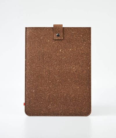 Laptop hoes NOUK -16 inch - Laptopsleeve - Gespikkeld Bruin - Gerecycled leer en gerecycled wolvilt - Duurzaam