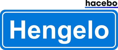 Hacebo - Plaatsnaam Sticker - 29x10 CM - Hengelo sticker - Verkeersborden sticker - grappige cadeaus - Hengelo