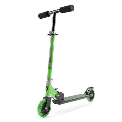 Lamborghini Step 3 tot 7 jaar – Officieel Gelicentieerde Stuntstep met Verstelbaar Stuur & Voetrem – Opvouwbare Kinderstep met Anti-slip Deck & Zachte Gripwielen – Groen
