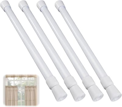 Gordijnroedes Uittrekbaar - Telescoopstangen Klemen - Ruimtes Indelen - Boren Niet Nodig - 40-70 cm - Wit