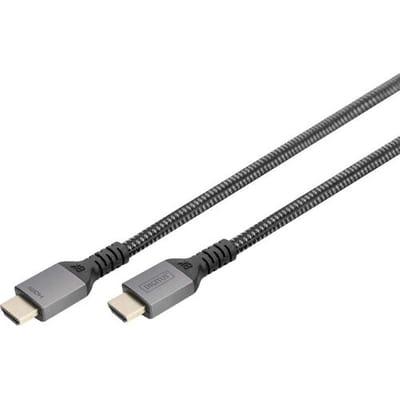 Digitus DB-330200-020-S HDMI-kabel HDMI Aansluitkabel HDMI-A-stekker 2 m Zwart 8K UHD, Aluminium-stekker, Audio Return Channel (ARC), Afgeschermd