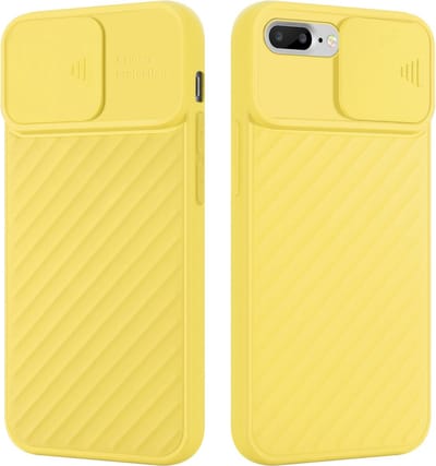 Cadorabo Hoesje geschikt voor Apple iPhone 7 PLUS / 7S PLUS / 8 PLUS in Mat Geel - Beschermhoes van flexibel TPU-silicone en met camerabescherming Case Cover Etui