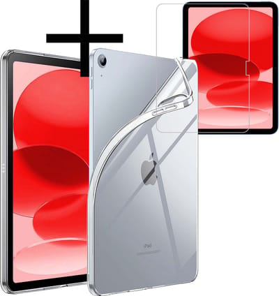 Hoes - Geschikt voor Apple iPad A16/A18 (2022/2025/2026) - 10.9 & 11 inch (10e, 11e & 12e generatie) - Met Screenprotector - Siliconen Backcover - Shockproof Case - Tablet Hoesje - Shockbestendige Back Cover - Transparant