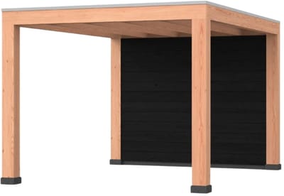 Douglas overkapping, 300 x 400, met achterwand, Westwood Modern Basic Zwart