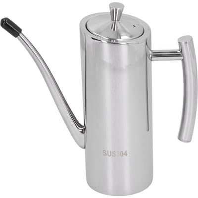 304 Roestvrij Staal Oliepot Druppelvrij Lekdicht Oliekan Dispenserfles voor Keukengebruik(700ml ) gray